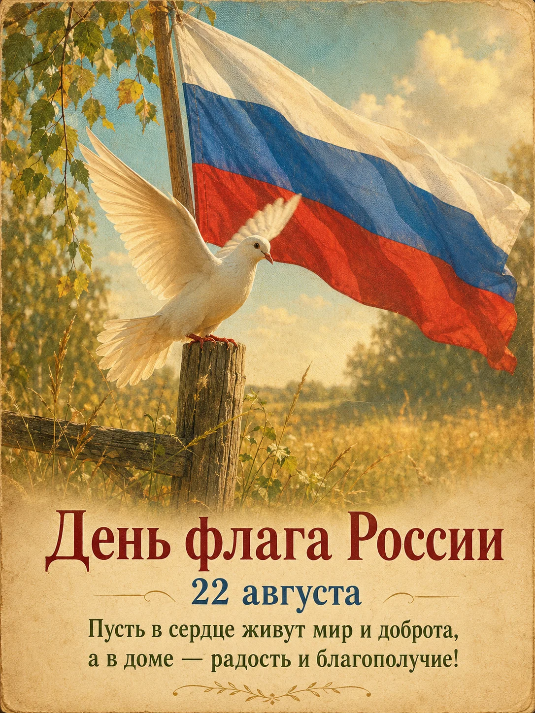 Открытка «День флага России»