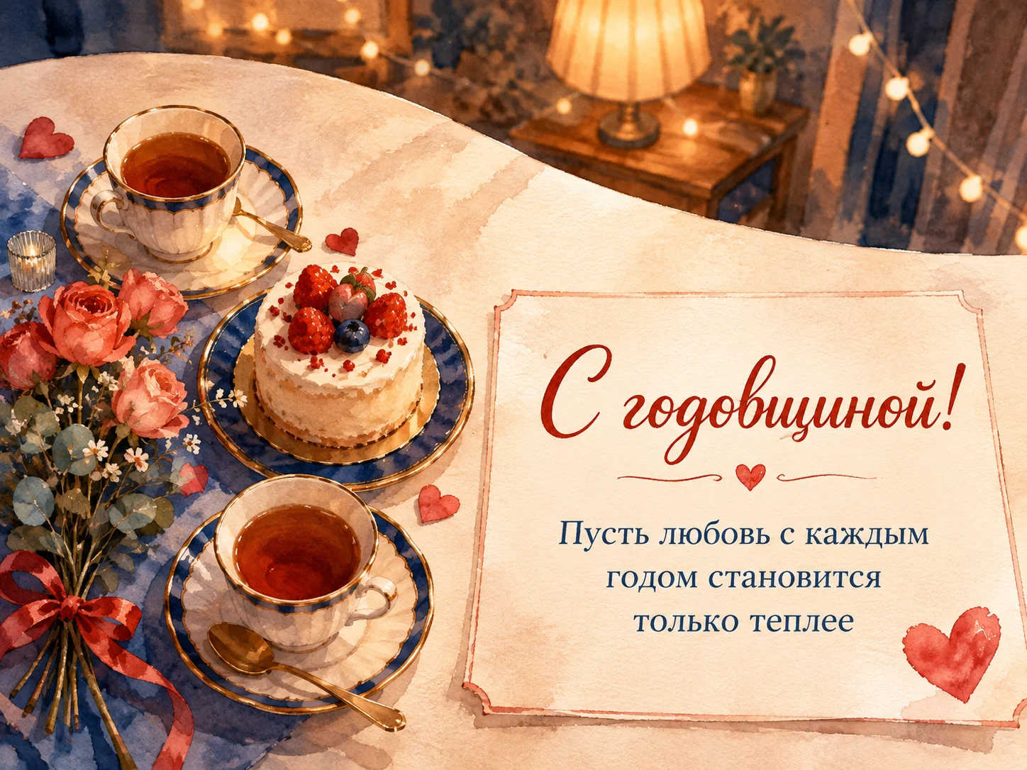 Открытка «С годовщиной»