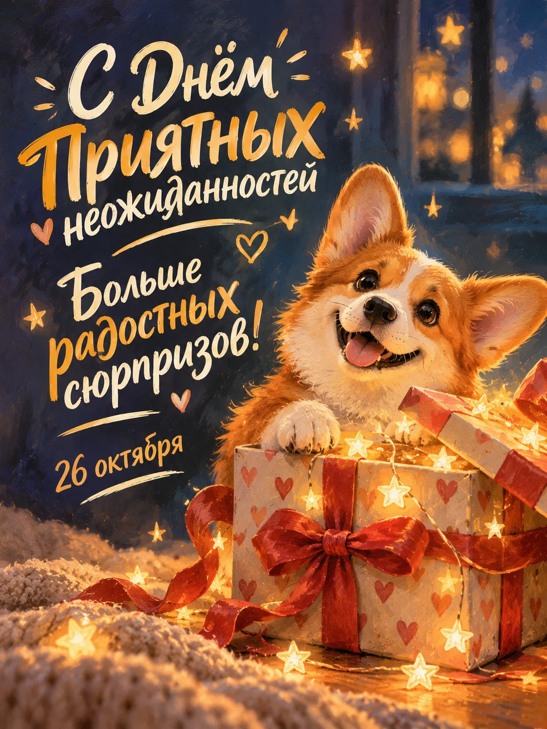 Открытка «С Днём приятных неожиданностей»