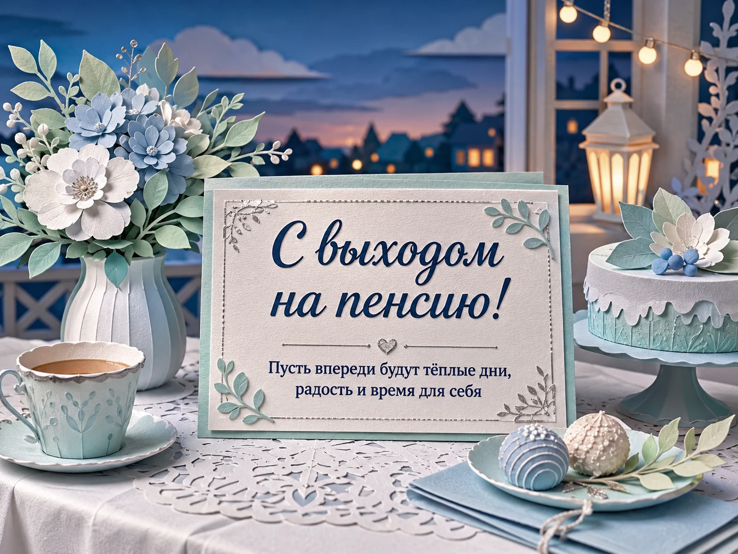 Открытка «С выходом на пенсию»