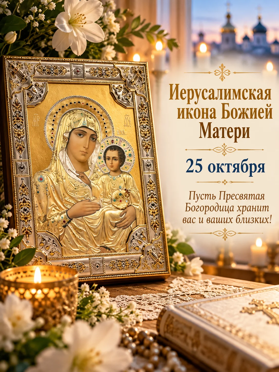Открытка «Иерусалимская икона Божией Матери»