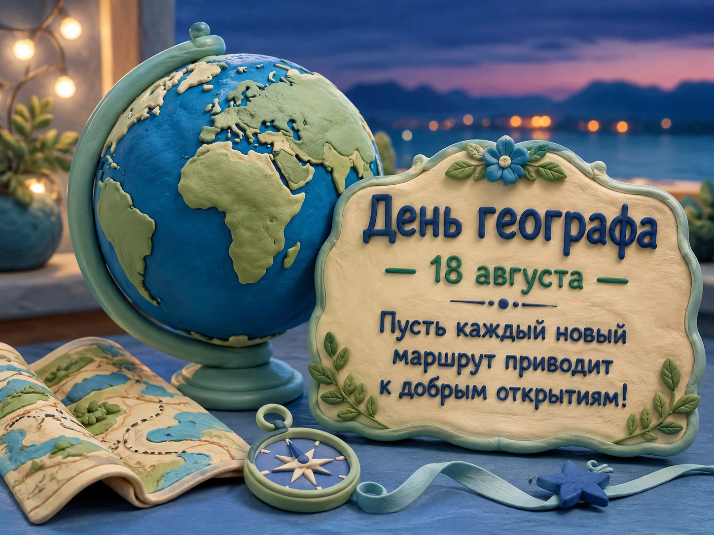 Открытка «День географа»