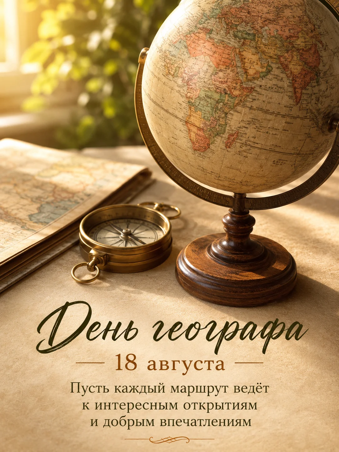Открытка «День географа»