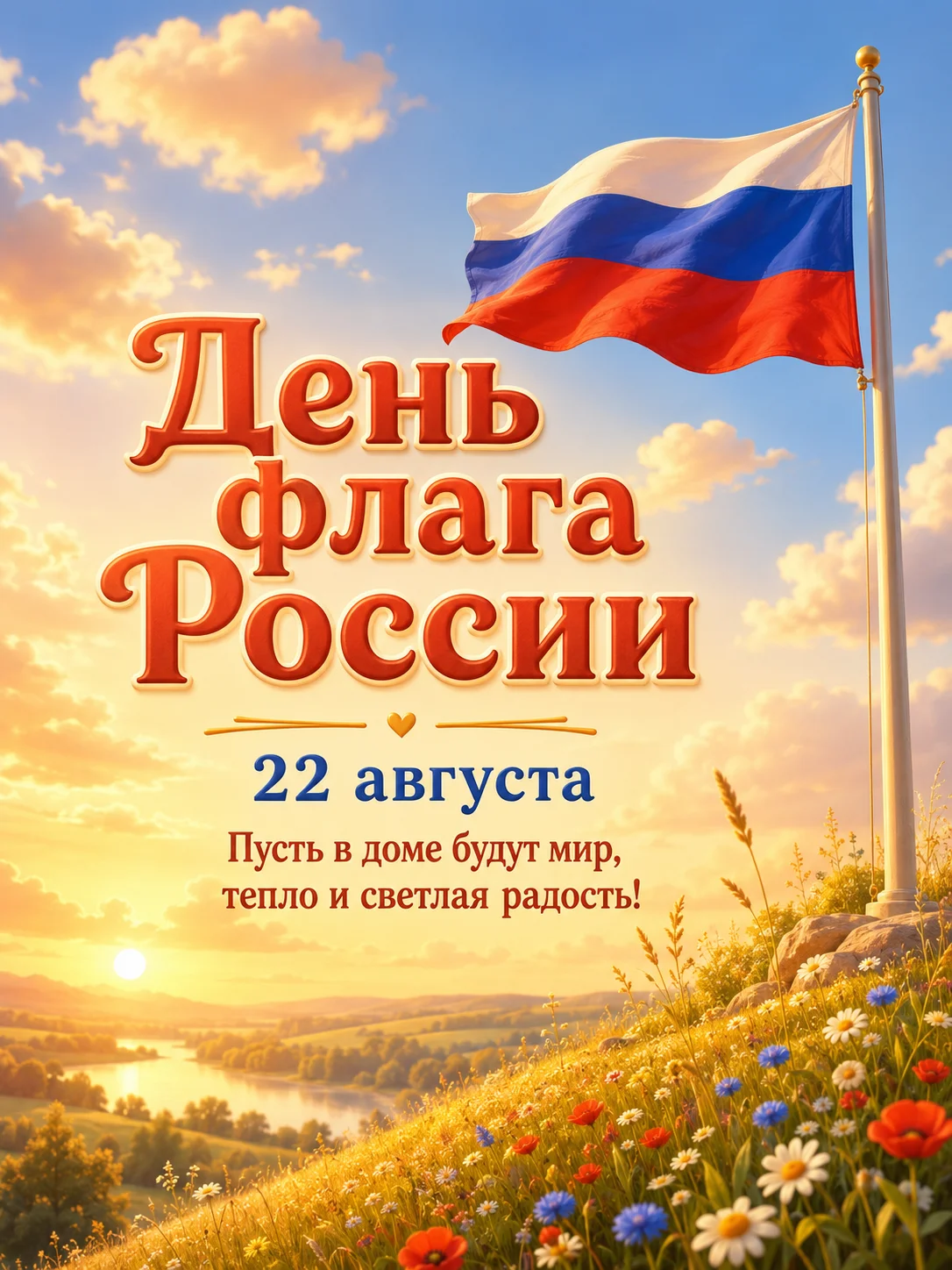 Открытка «День флага России»