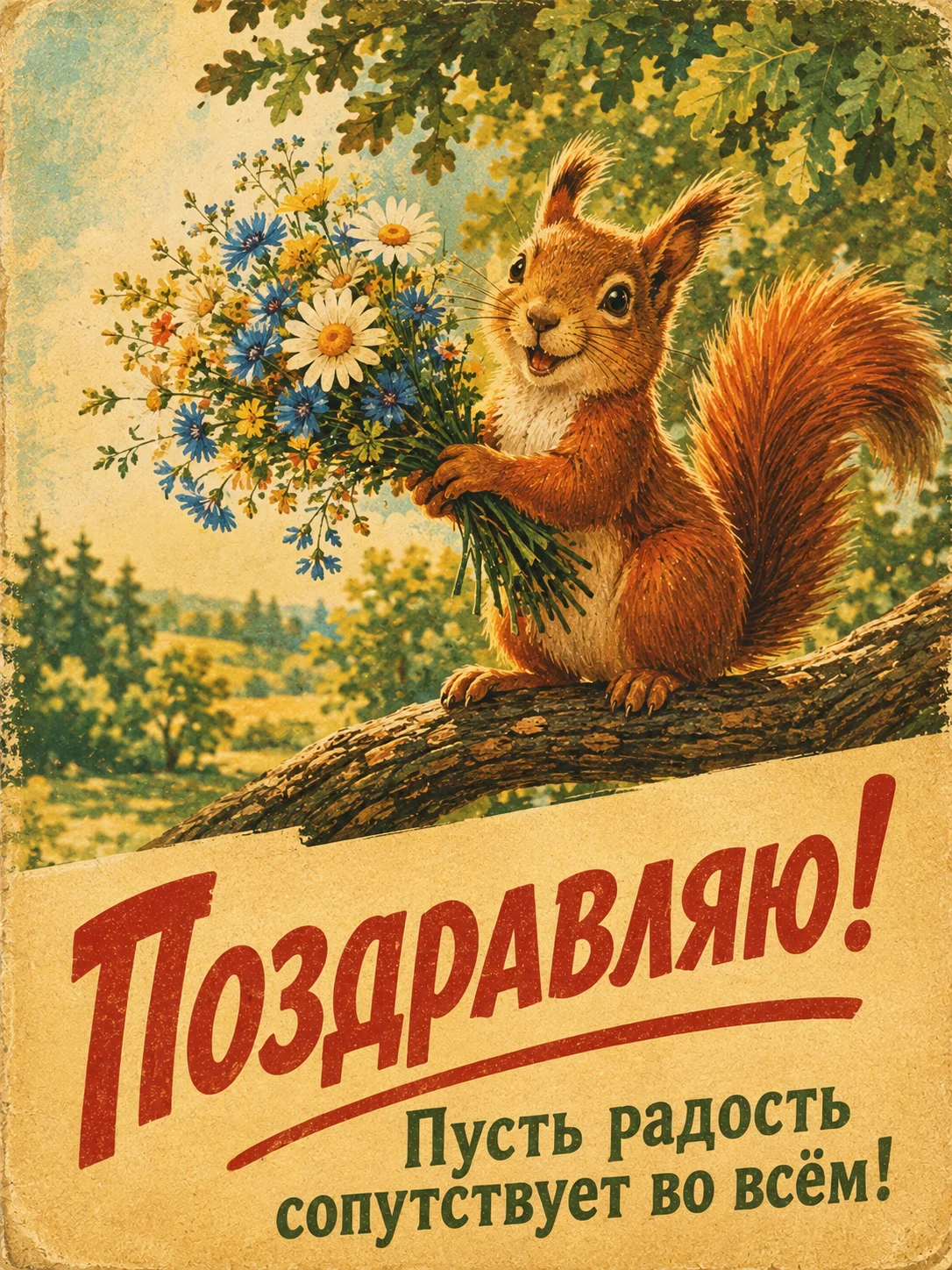 Открытка «Поздравляю»