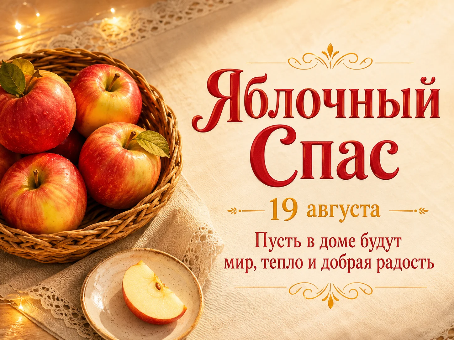 Открытка «Яблочный спас»