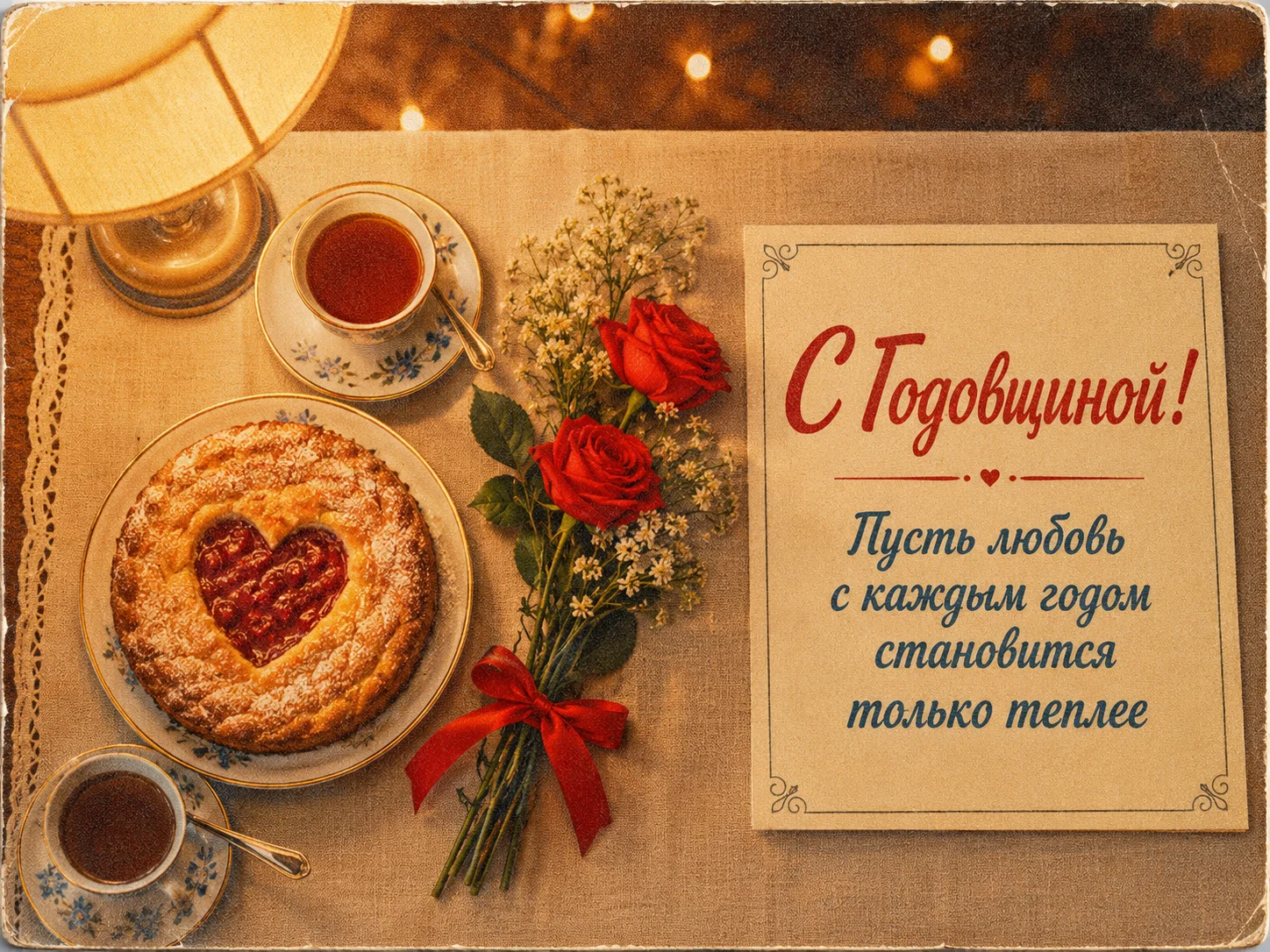 Открытка «С годовщиной»