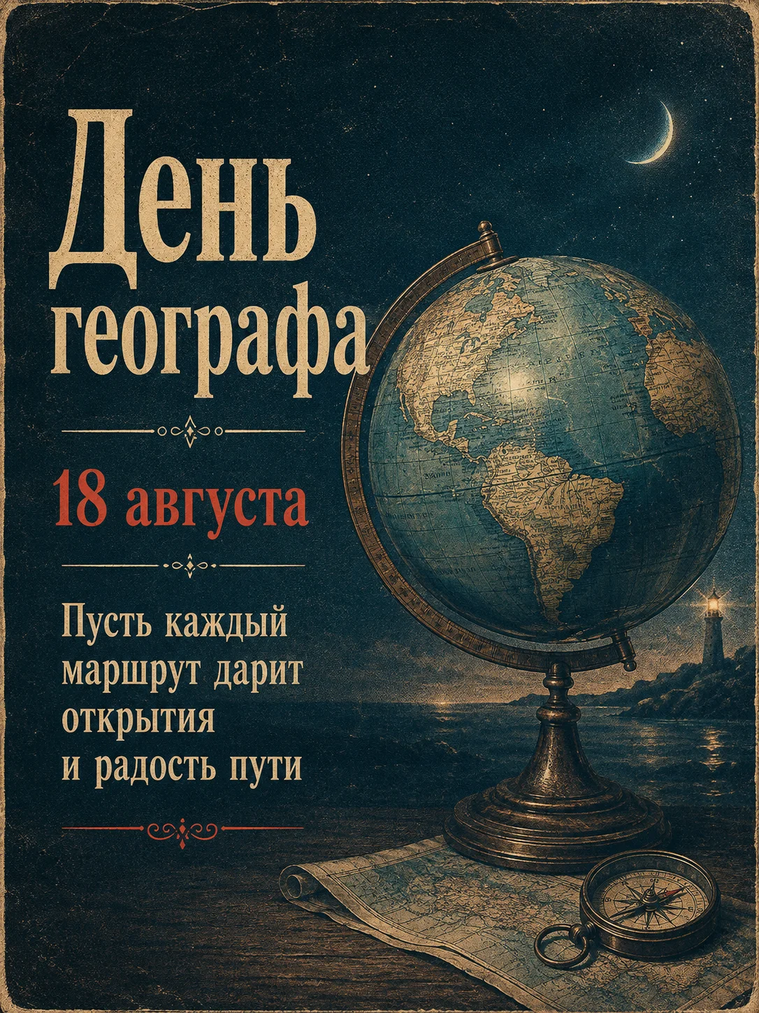 Открытка «День географа»