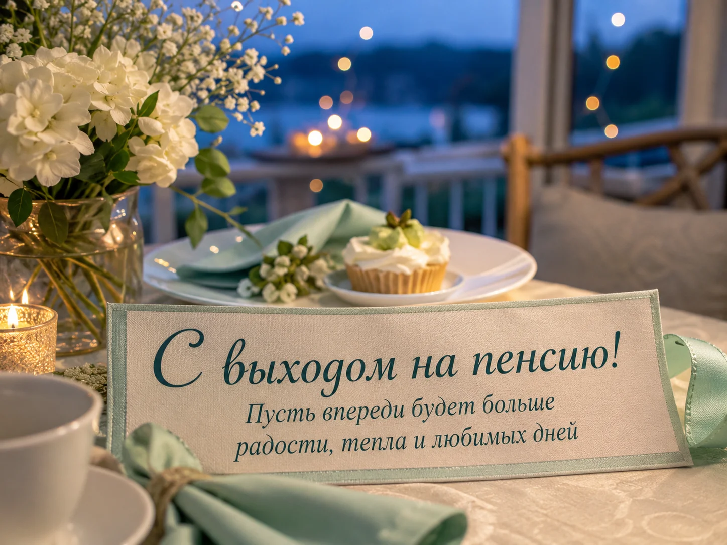 Открытка «С выходом на пенсию»
