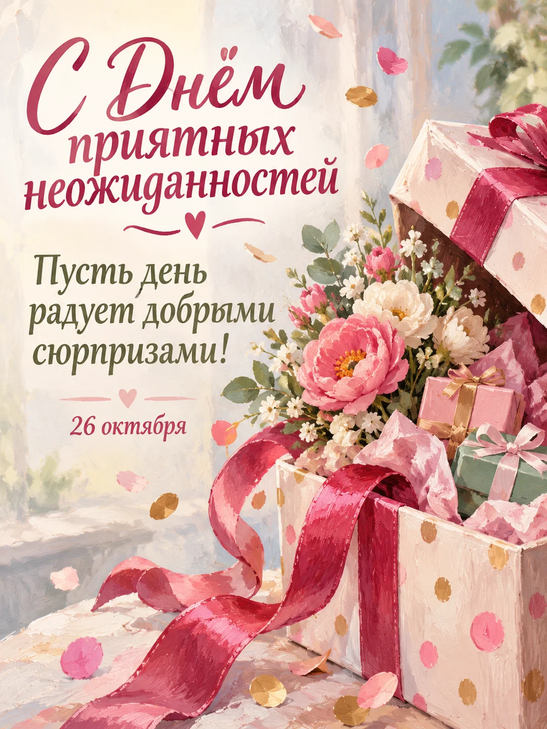 Открытка «С Днём приятных неожиданностей»
