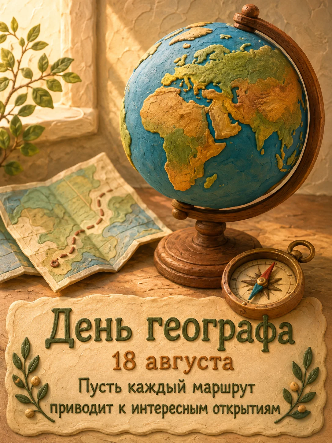 Открытка «День географа»