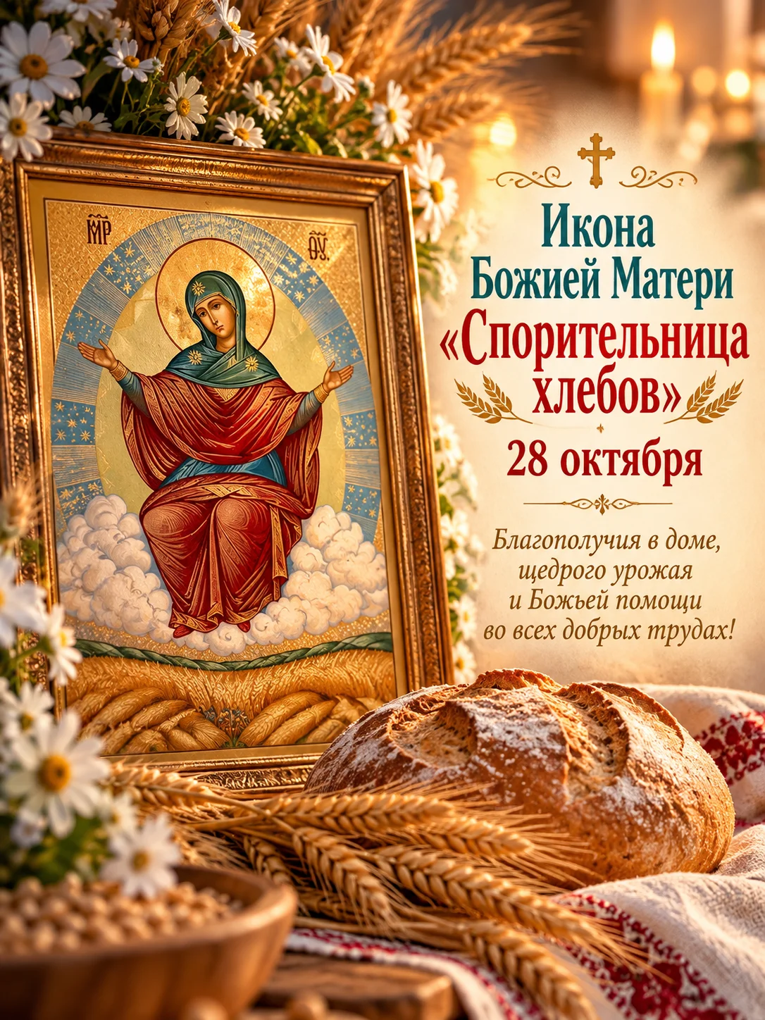 Открытка «Икона Божией Матери «Спорительница хлебов»»