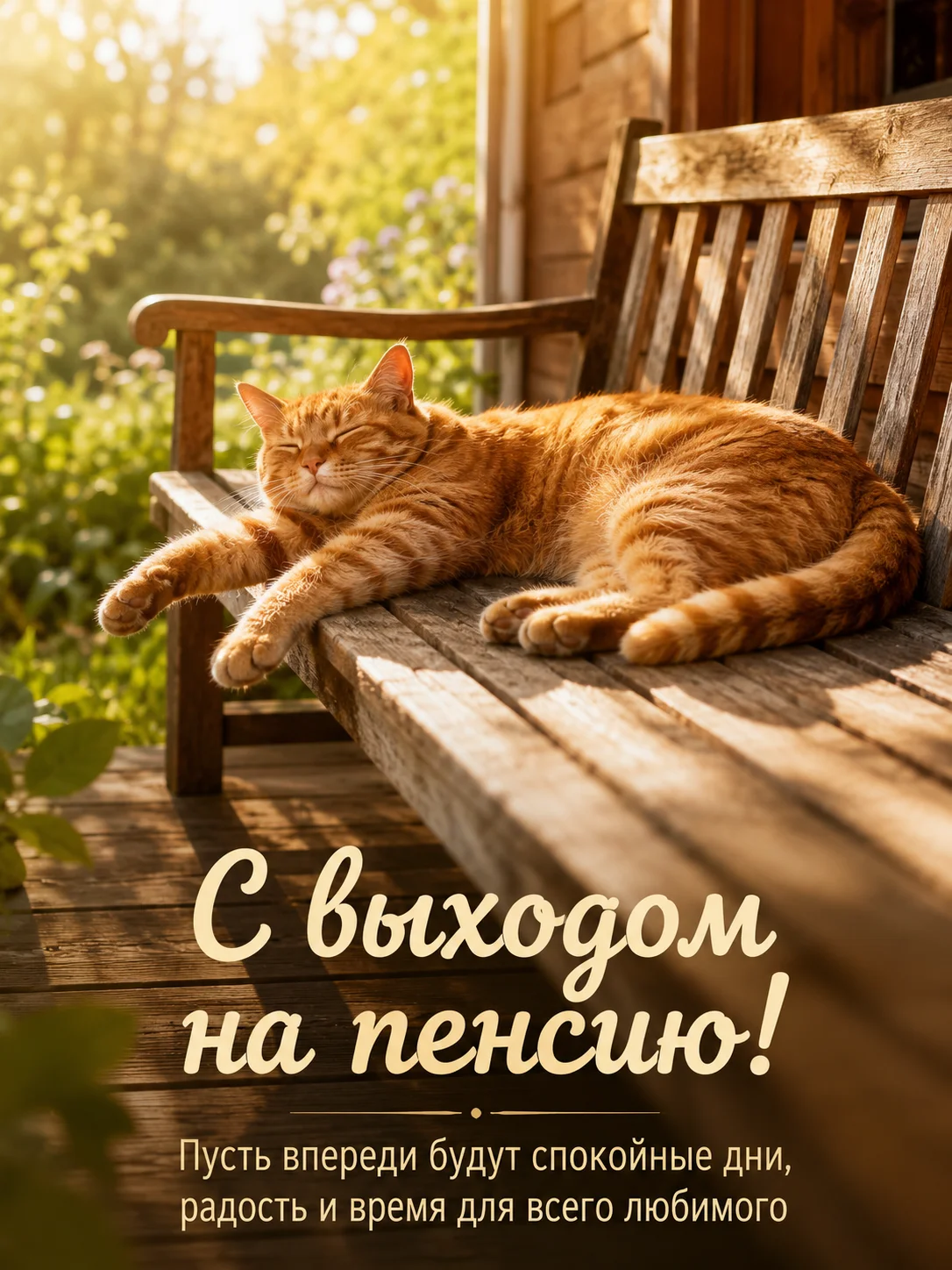 Открытка «С выходом на пенсию»