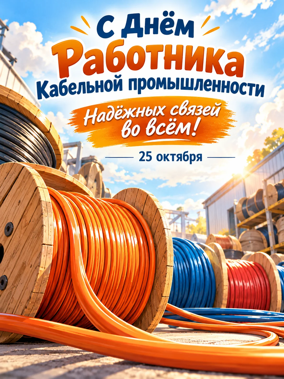 Открытка «С Днём Работника Кабельной промышленности»