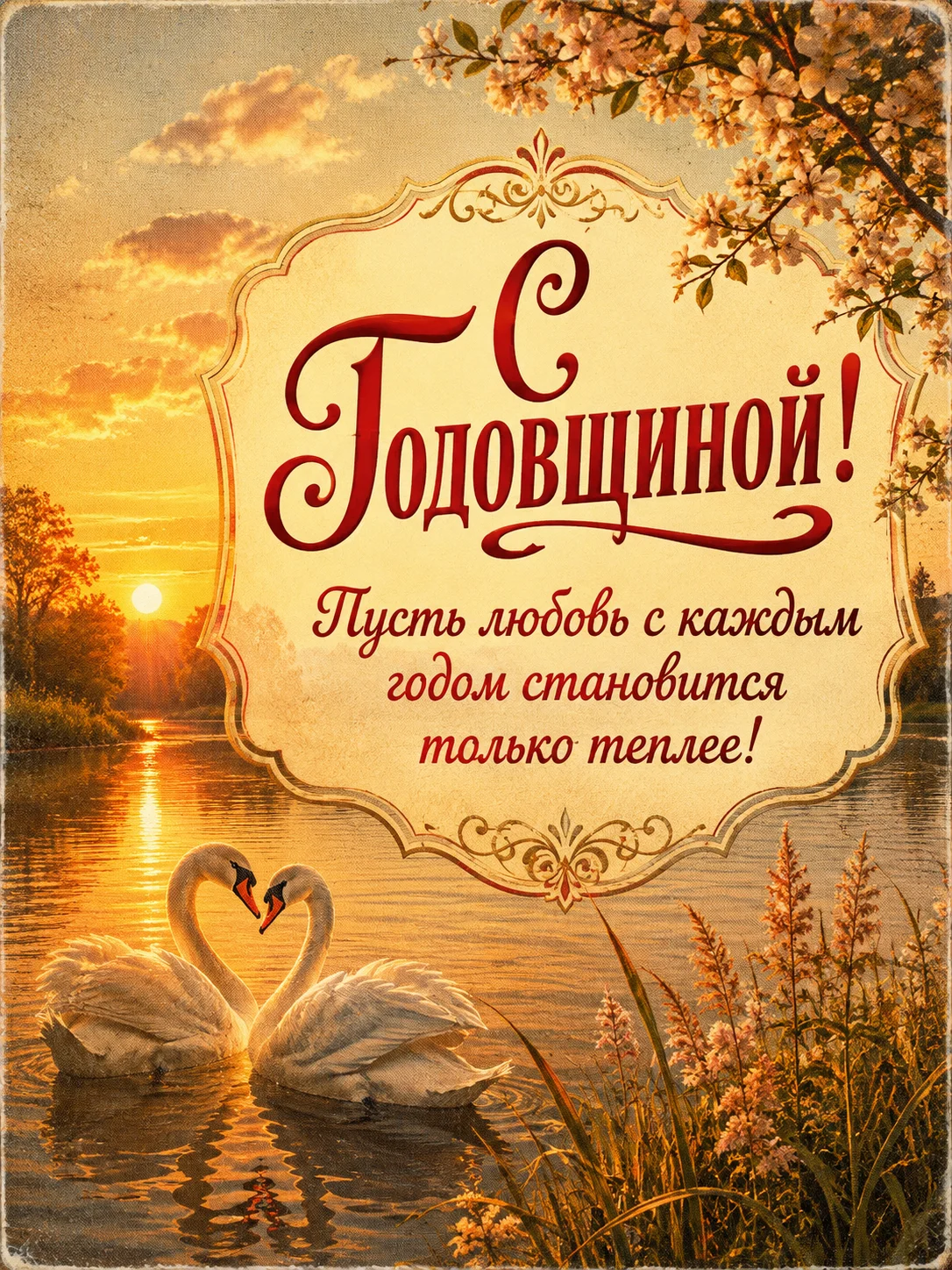 Открытка «С годовщино»