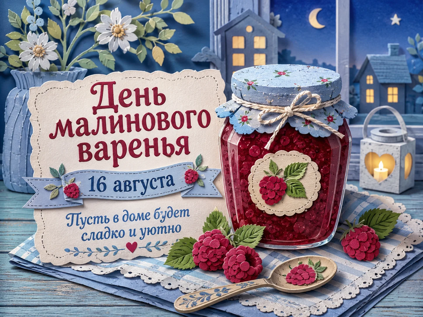 Открытка «День малинового варенья»