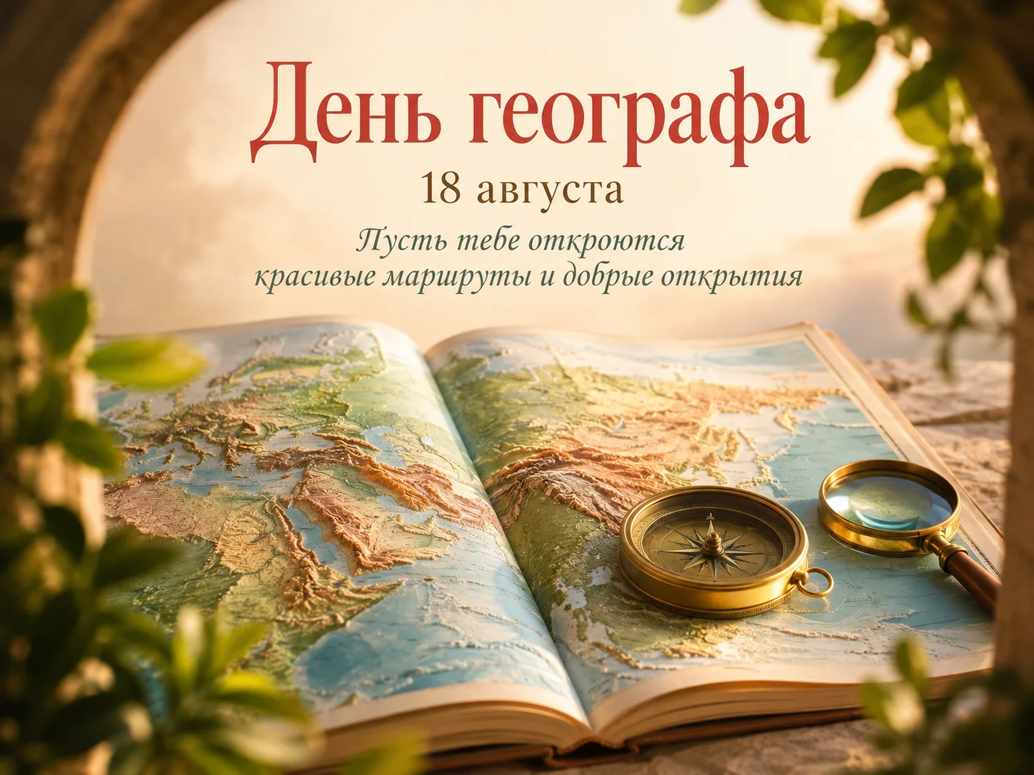 Открытка «День географа»