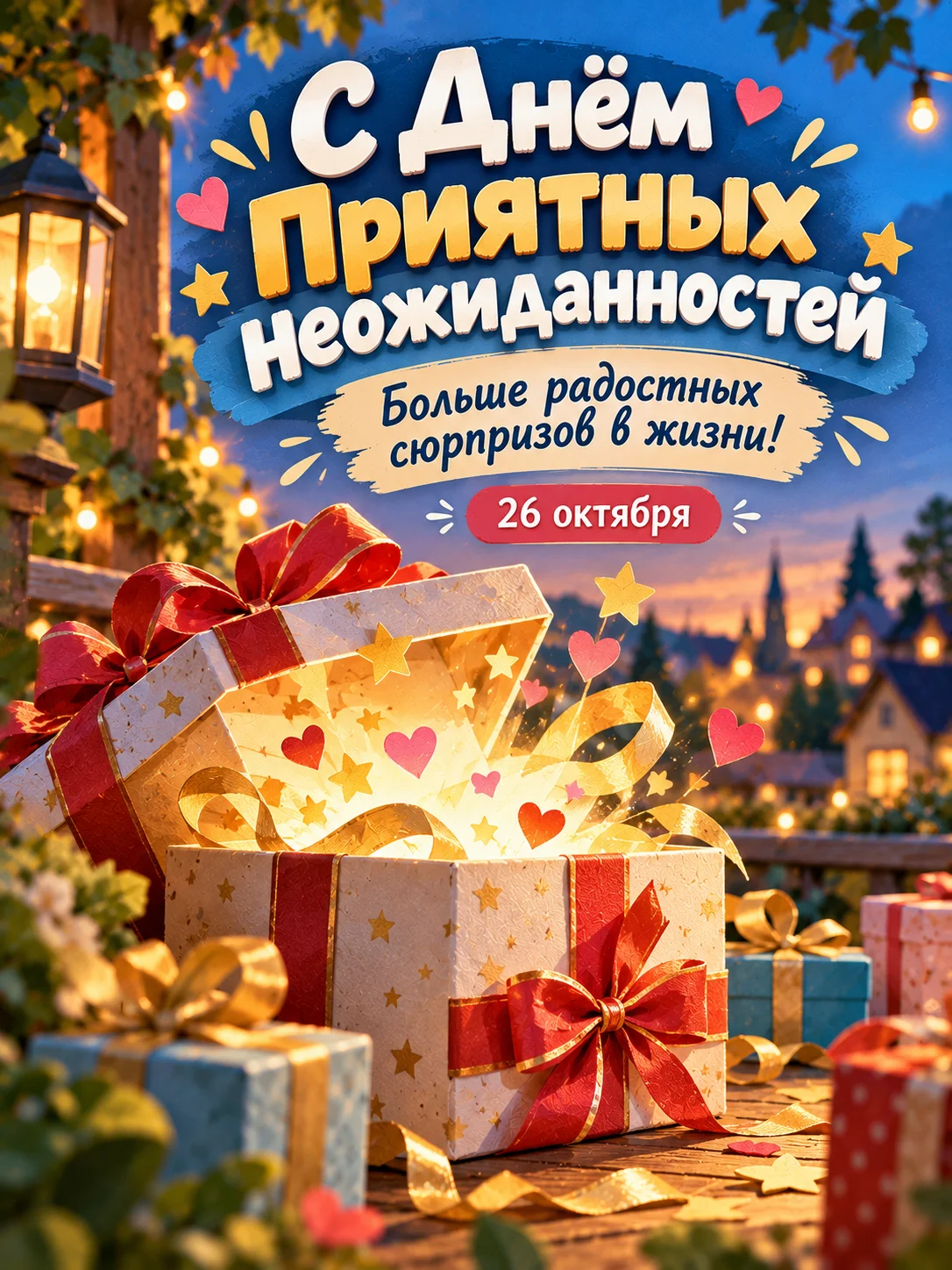 Открытка «С Днём приятных неожиданностей»