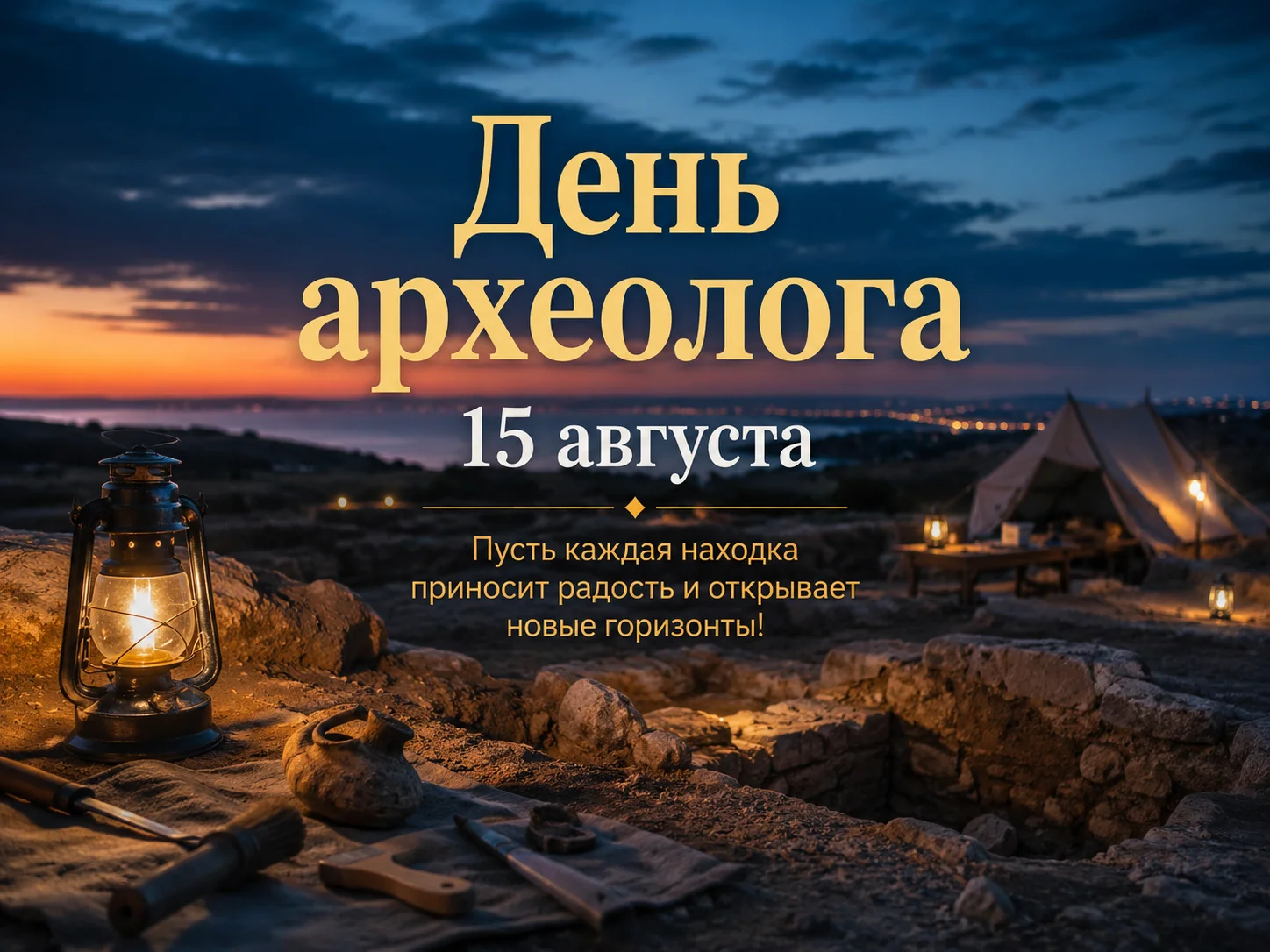 Открытка «День археолога»