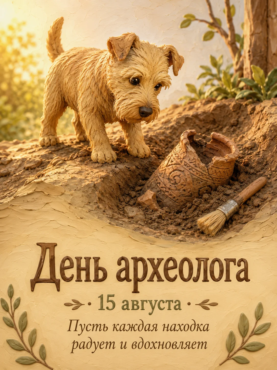 Открытка «День археолога»