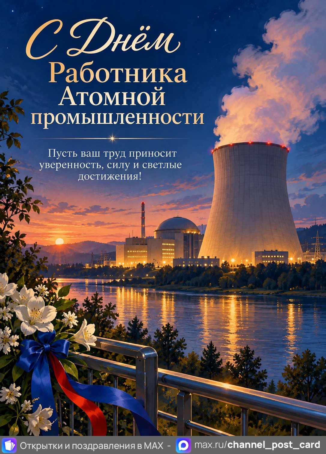 Открытка «С Днем Работника атомной промышленности»