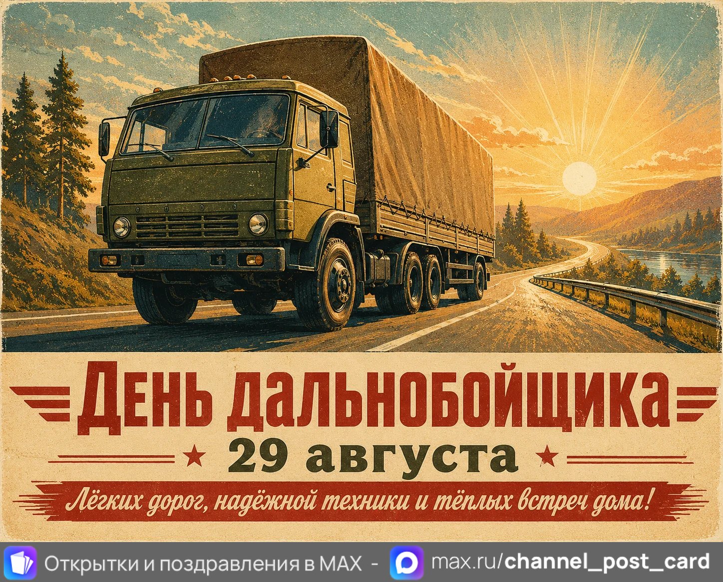 Открытка «День дальнобойщика»