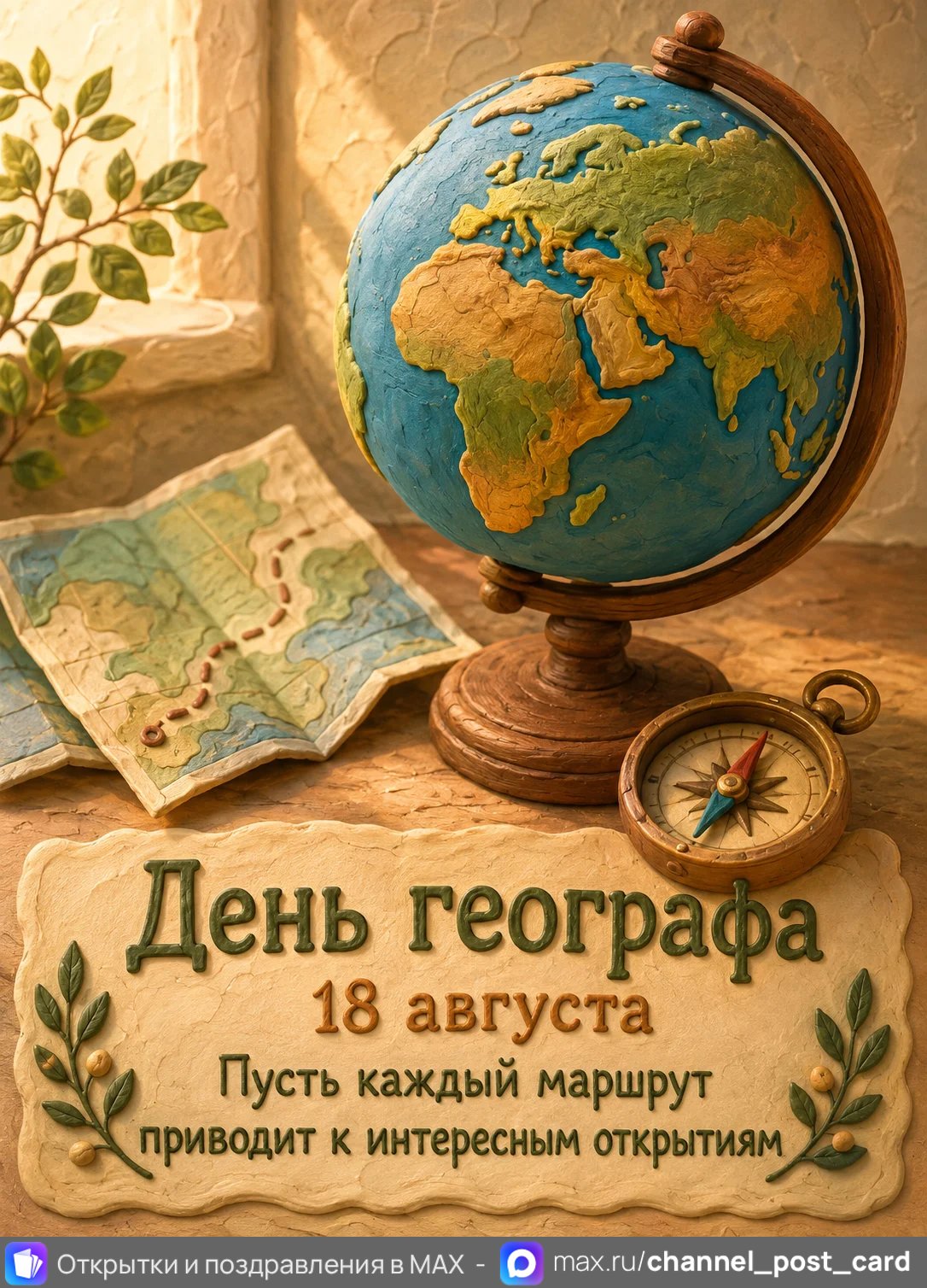 Открытка «День географа»