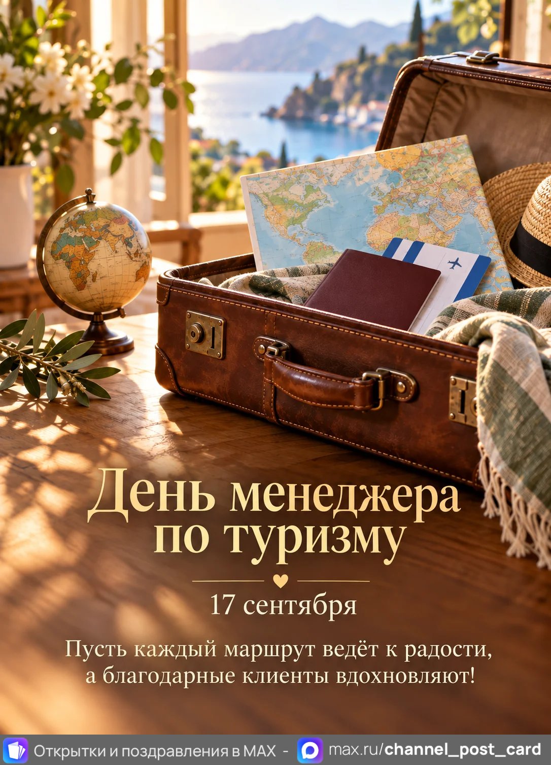 Открытка «День Менеджера по Туризму»