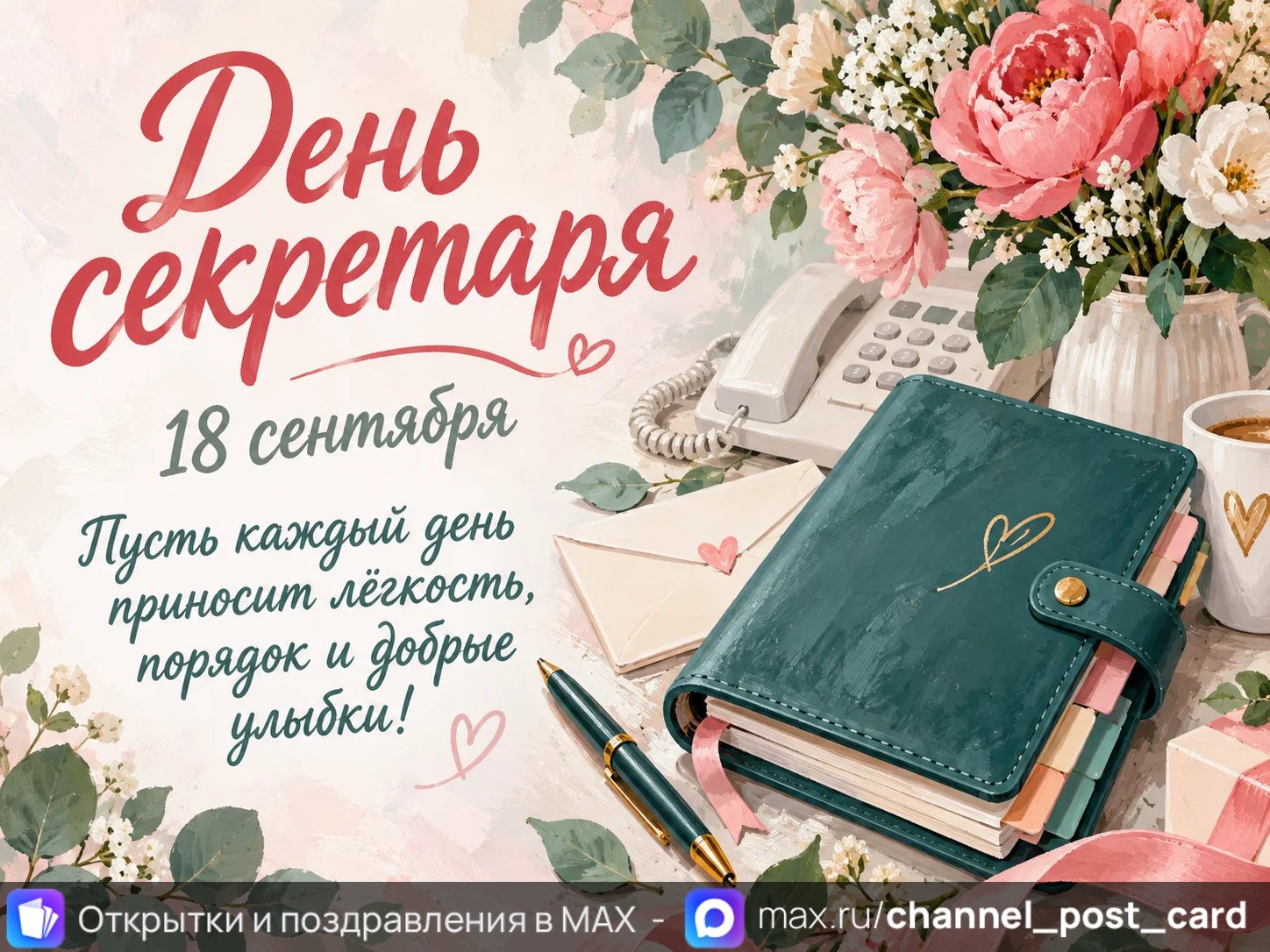 Открытка «День Секретаря»