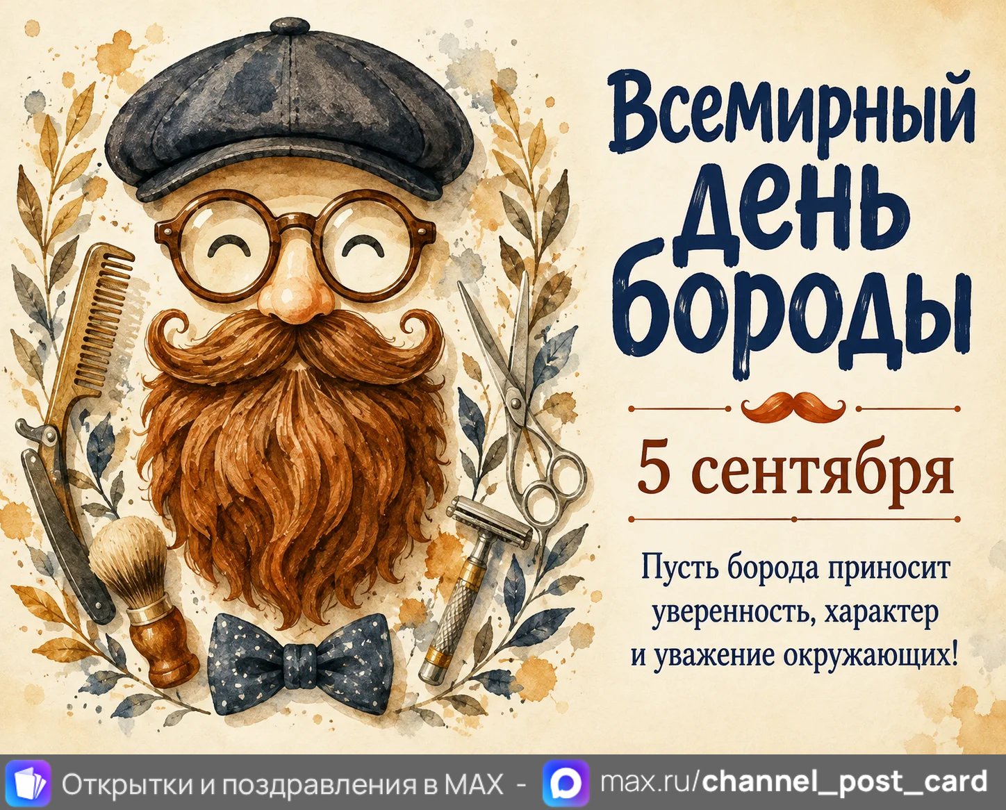 Открытка «Всемирный день бороды»