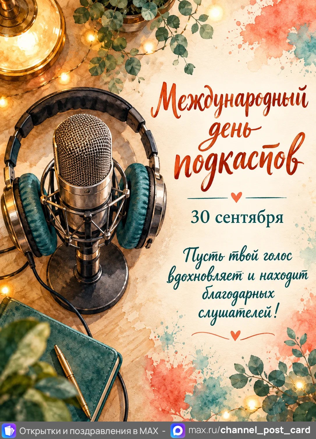 Открытка «День подкастов»