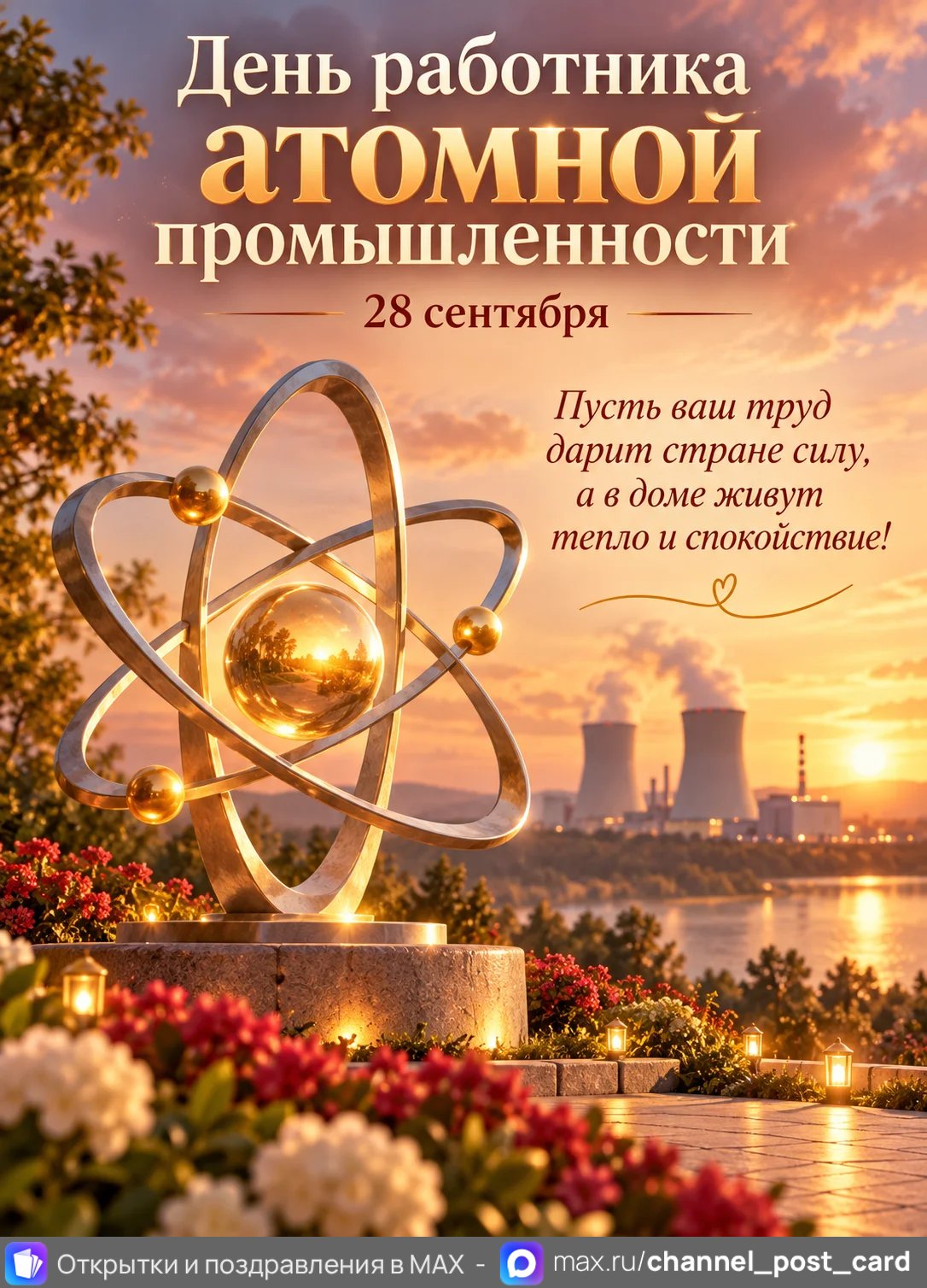 Открытка «День работника атомной промышленности»