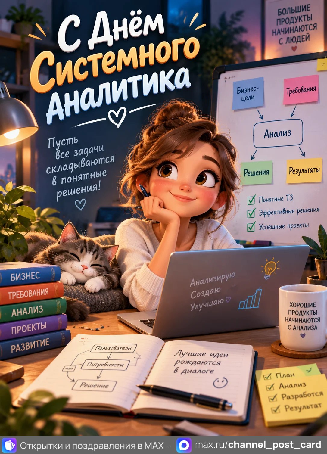 Открытка «День системного аналитика»