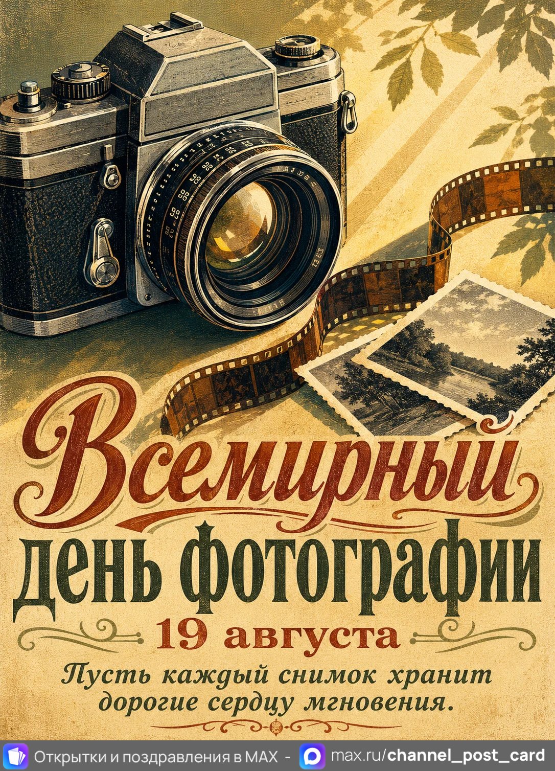 Всемирный день фотографии — открытка «Всемирный день фотографии»