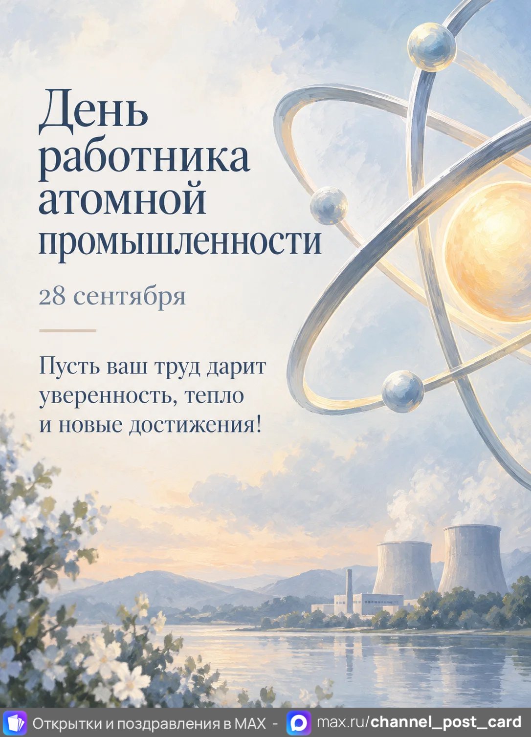Открытка «День работника атомной промышленности»