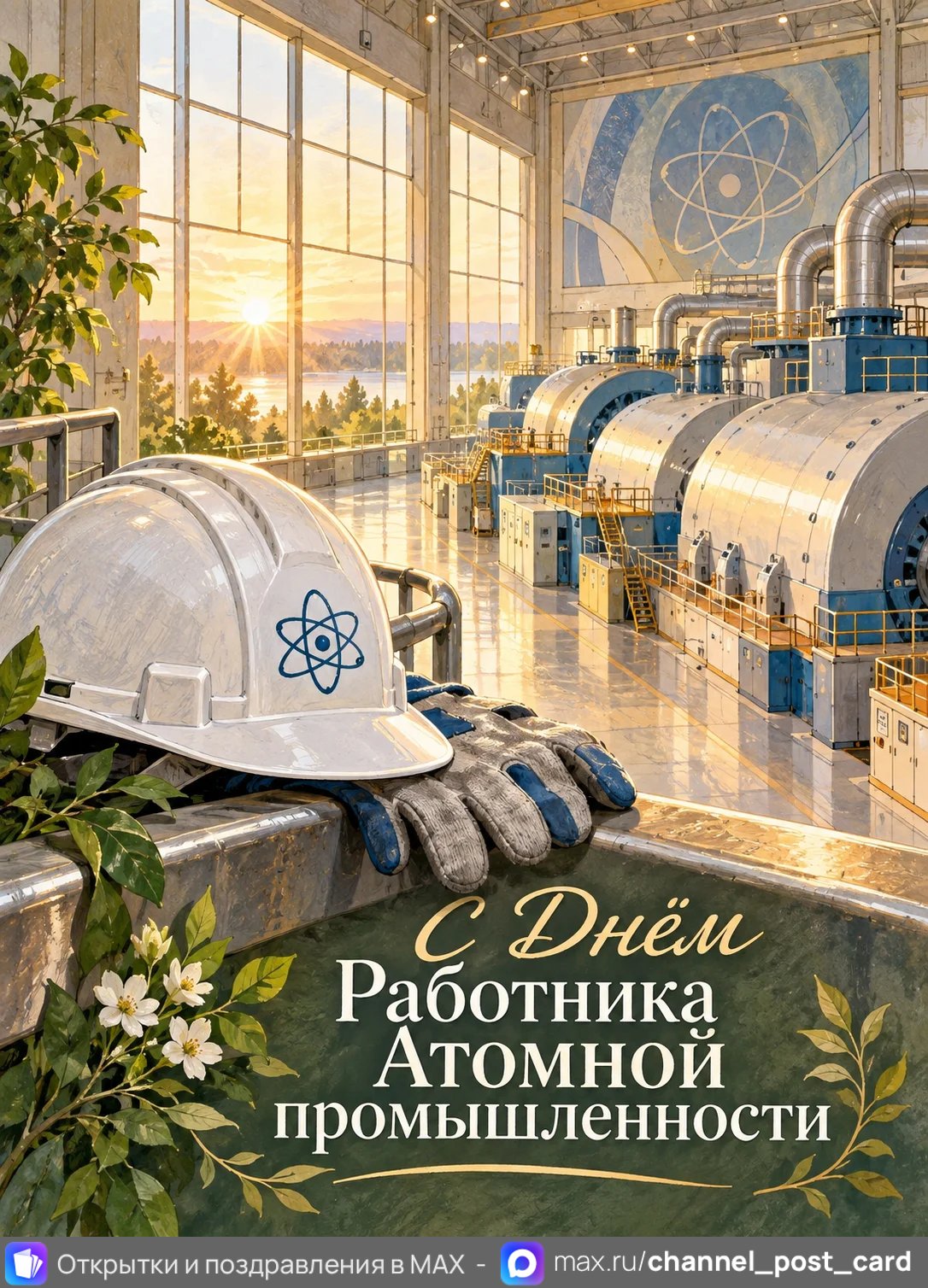 Открытка «С Днем Работника атомной промышленности»