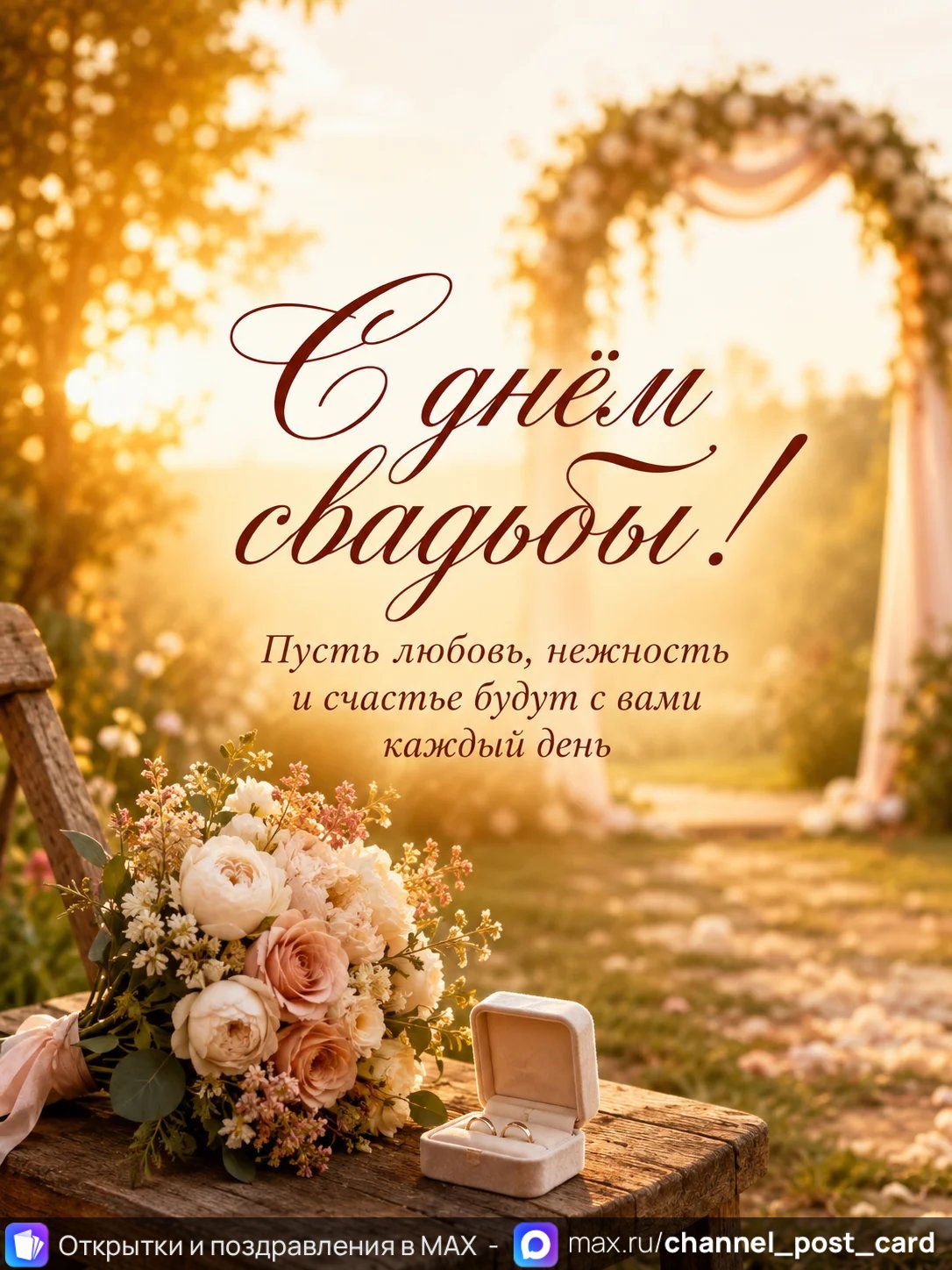 Открытка «С днем свадьбы»