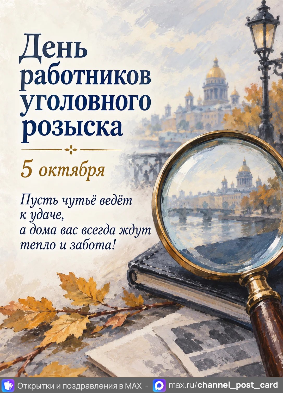 Открытка «С Днём Работников уголовного розыска»