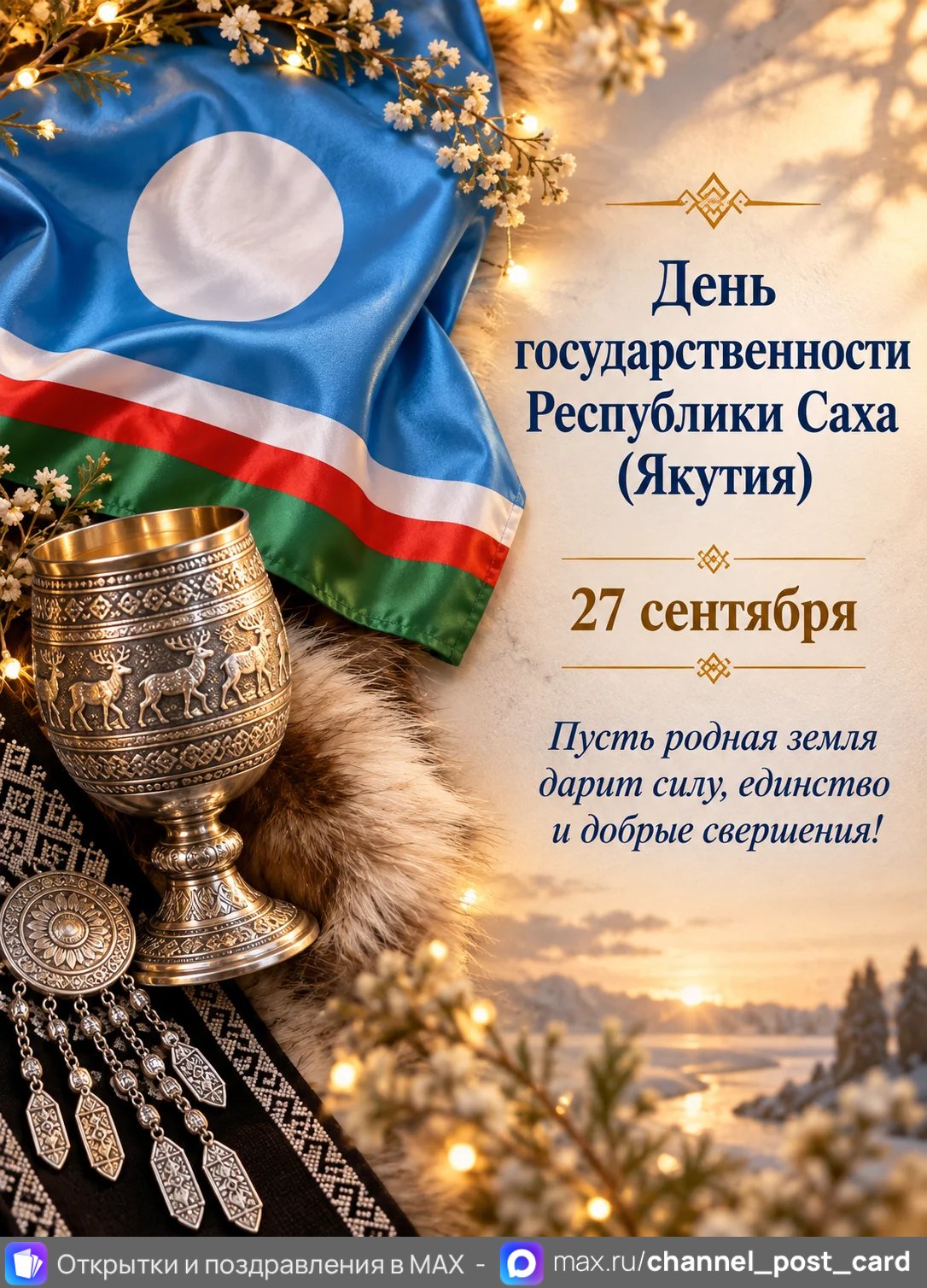Открытка «День государственности республики Саха»