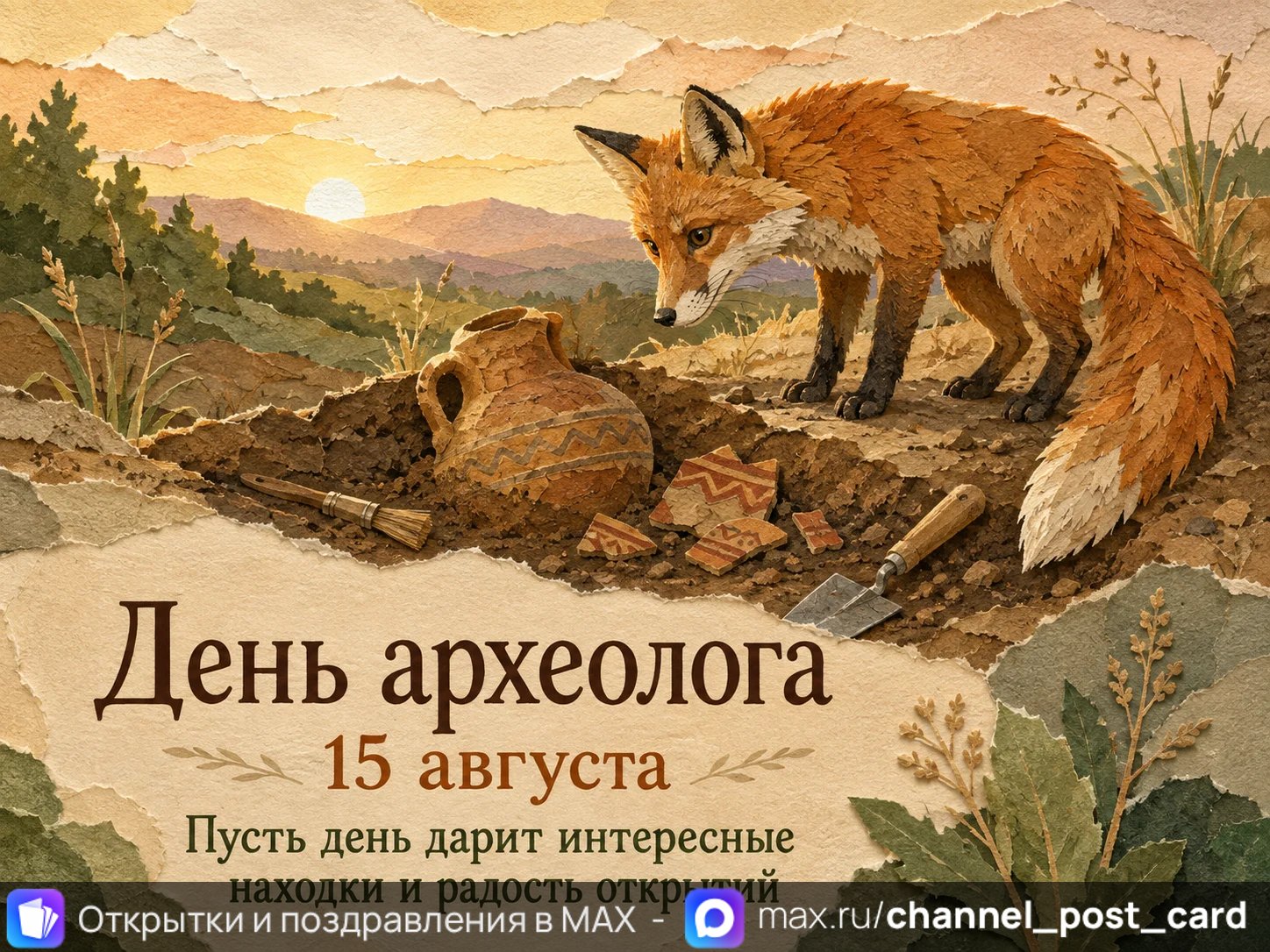 Открытка «День Археолога»