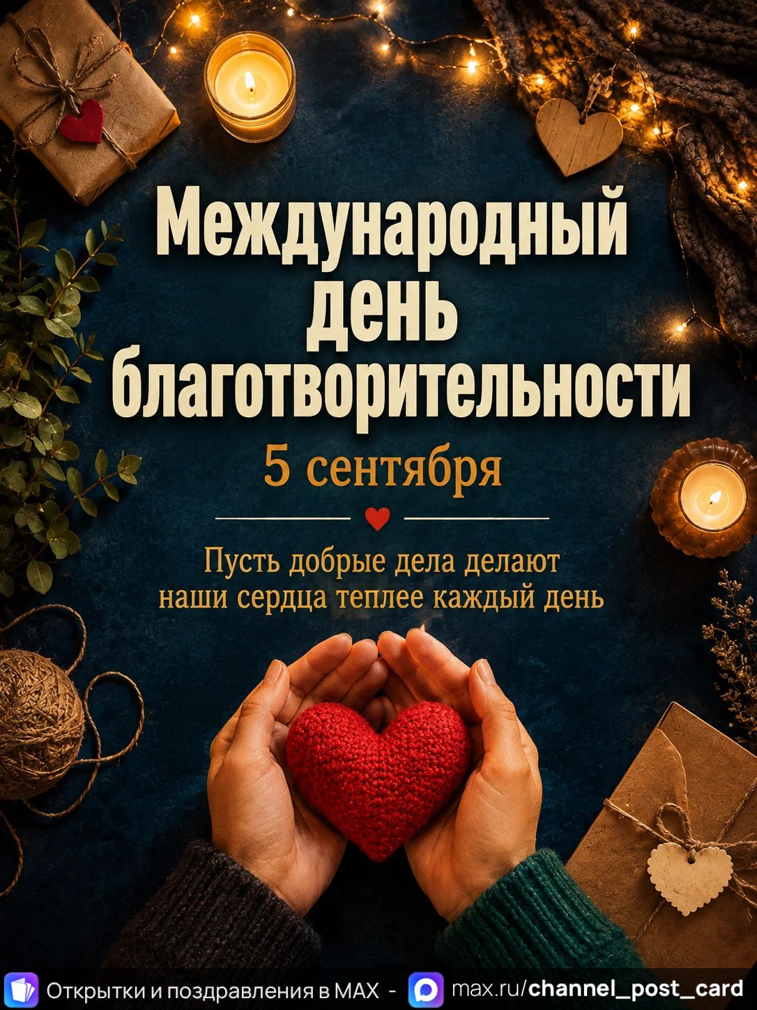 Открытка «Международный день благотворительности»