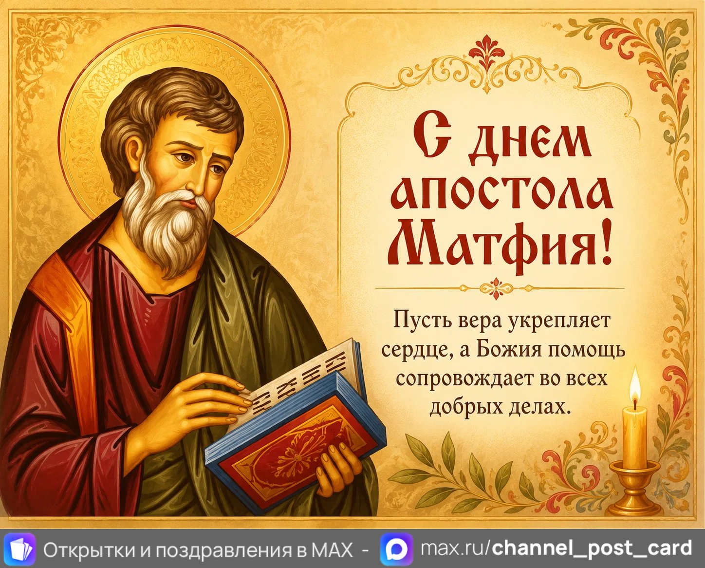 День апостола Матфия — открытка «День апостола Матфия»