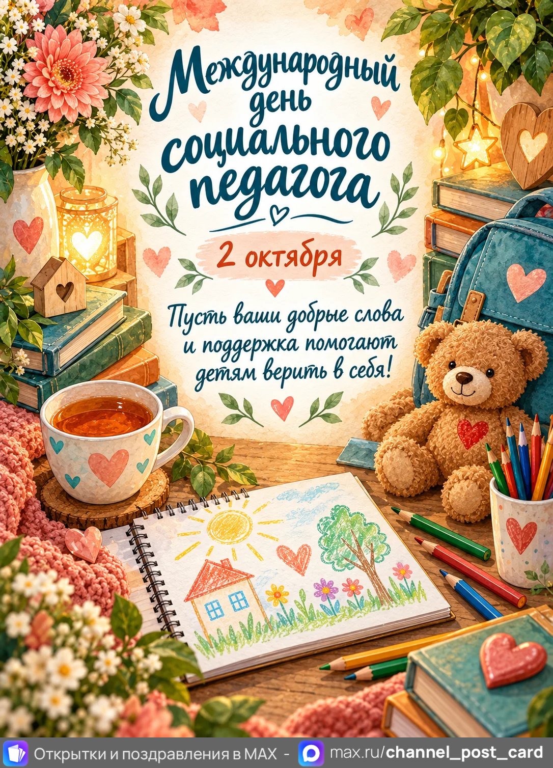 Открытка «С Днем социального педагога»