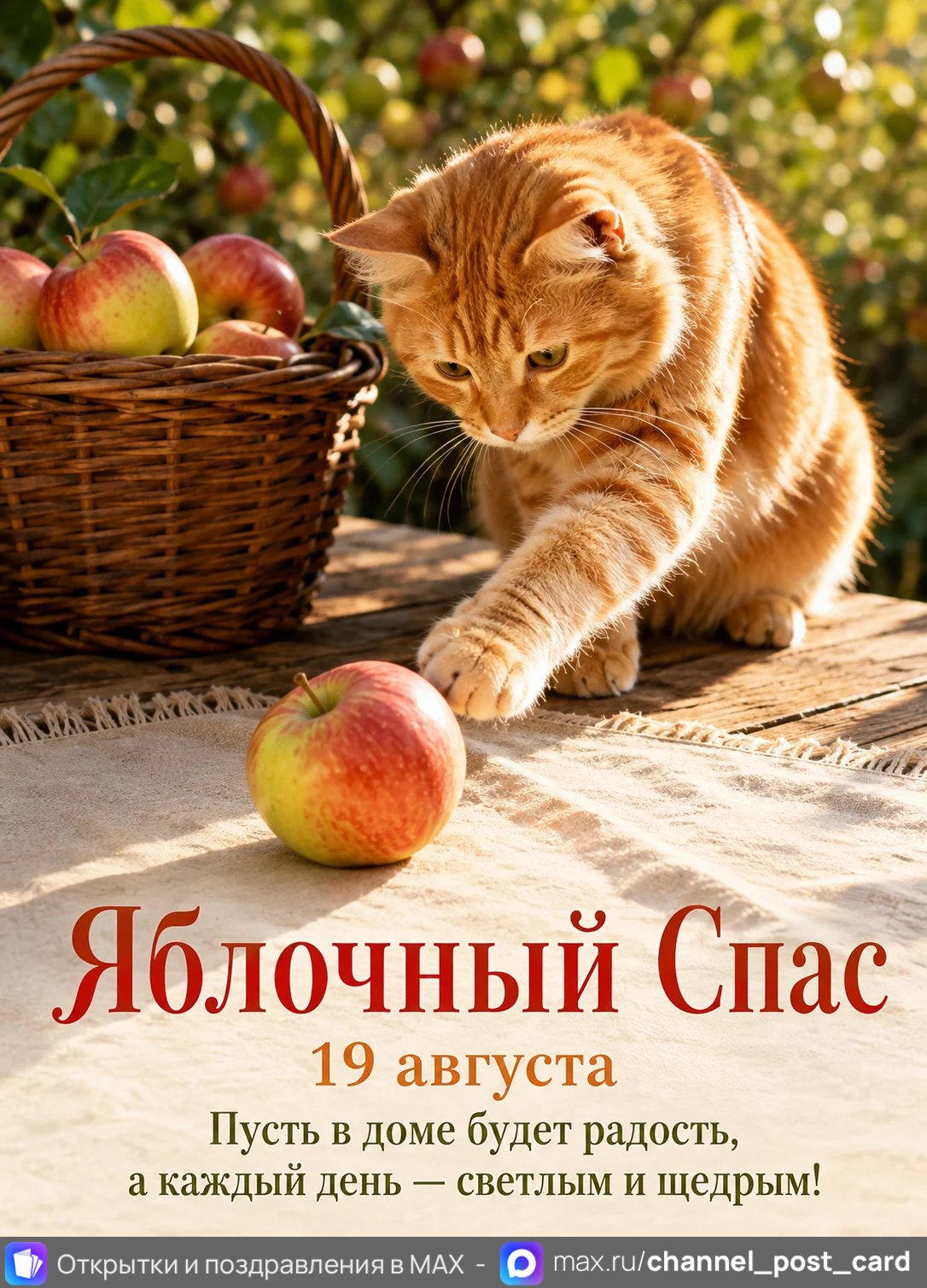 Открытка «Яблочный спас»