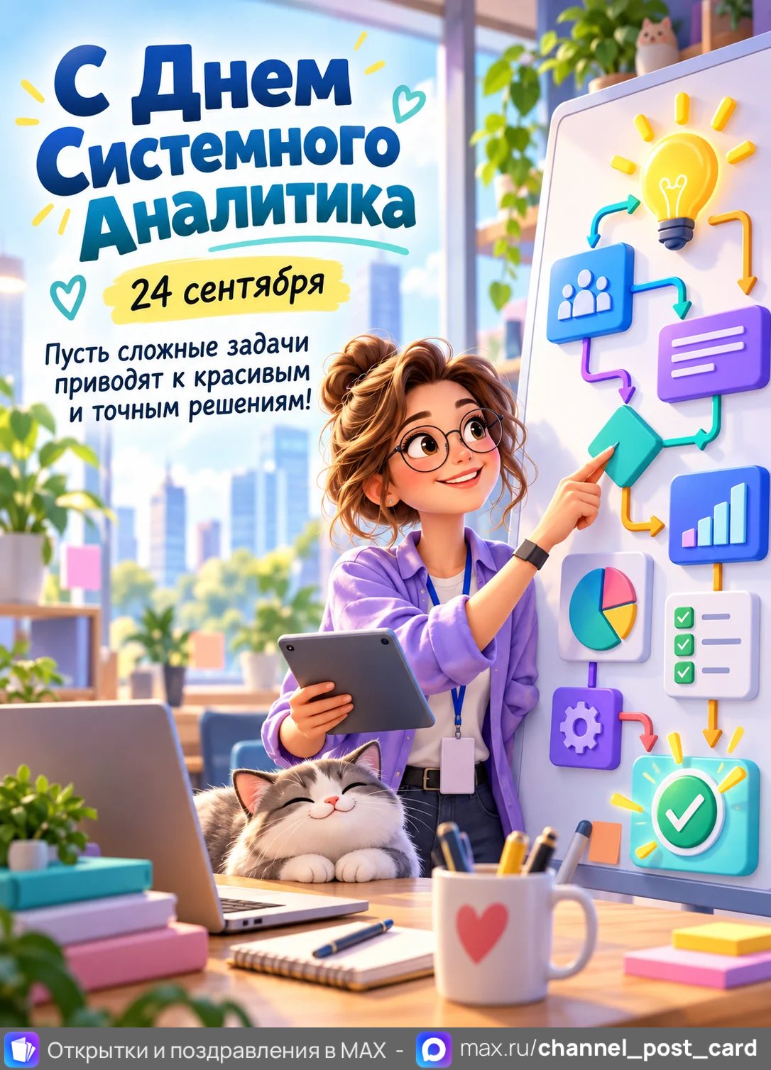 Открытка «С Днём системного аналитика»