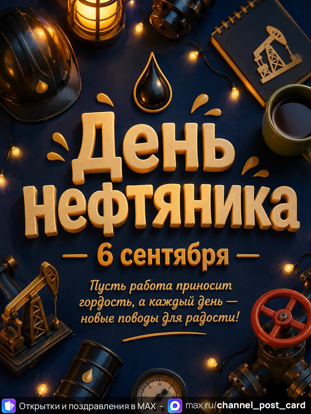 Открытка «День нефтяника»