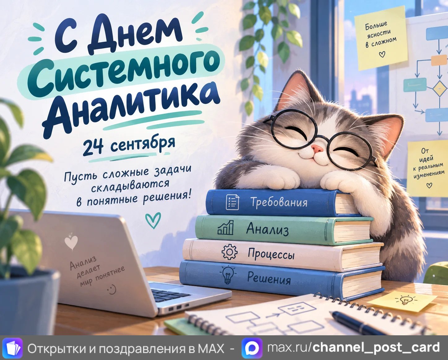 Открытка «С Днём системного аналитика»