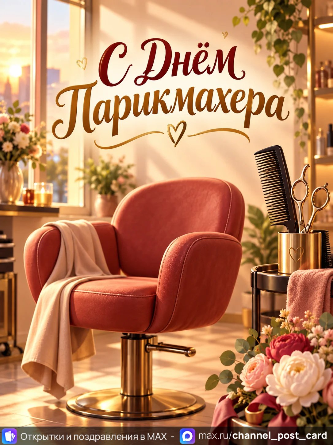 Открытка «С Днём Парикмахера»