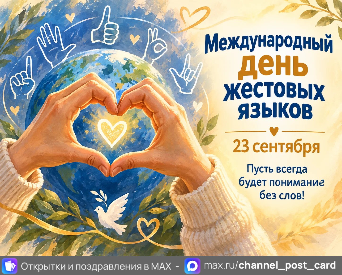 Открытка «С Международным днем жестовых языков»