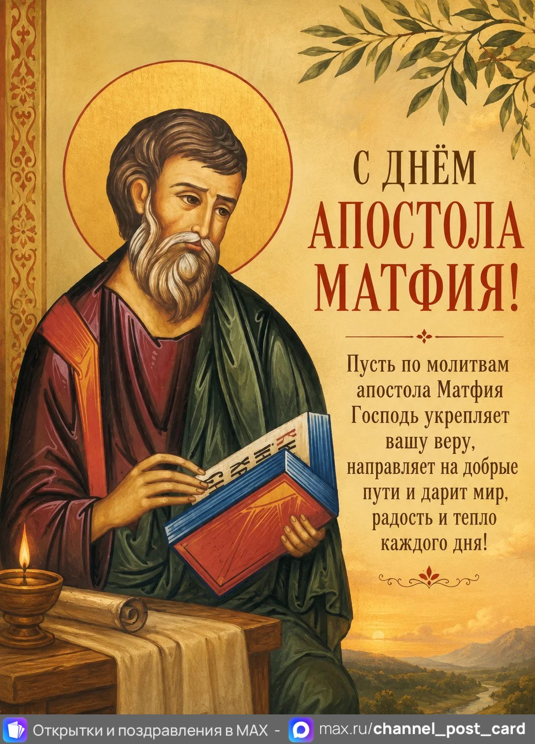 День апостола Матфия — открытка «День апостола Матфия»
